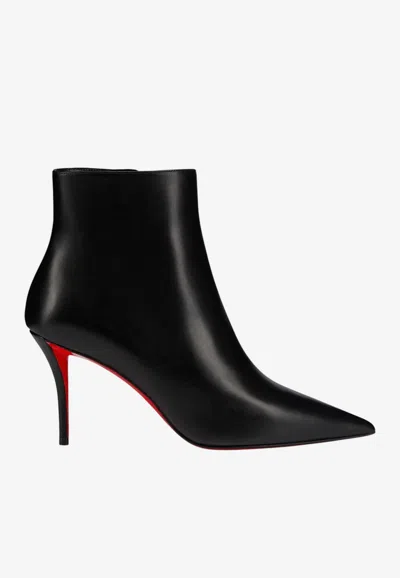 Christian Louboutin Miss Z 80 Calf Leather Ankle Boots In Animal Print