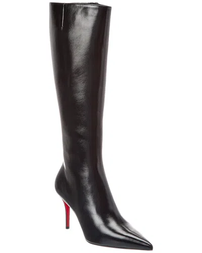 Christian Louboutin Miss Z 80 Leather Knee-high Boot In Black