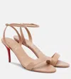 Christian Louboutin Miss Z 80 Leather Sandals In Neutral