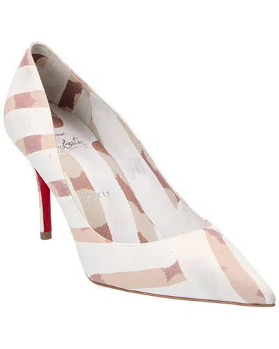 Christian Louboutin Miss Z 80 Linen Pump In White