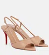 Christian Louboutin Miss Z 80 Patent Leather Slingback Pumps In Beige