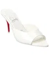 Christian Louboutin Miss Z Leather Red Sole Mule Sandals In White