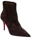 Christian Louboutin Miss Z 80 Suede Bootie In Brown