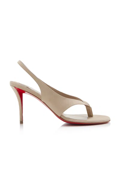 Christian Louboutin Miss Z 80mm Leather Sandals In Grey