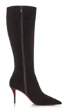 Christian Louboutin Miss Z 80mm Veau Velours Knee Boots In Brown