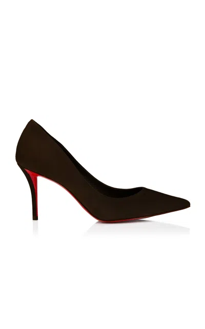 Christian Louboutin Miss Z 80mm Velour Leather Pumps In Brown