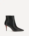 Christian Louboutin So Apostropha Suede Red Sole Stiletto Booties In Black