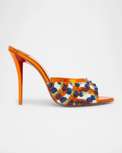Christian Louboutin Miss Z Beaded Red Sole Mule Sandals