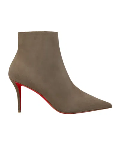 Christian Louboutin Miss Z Booty 80 Mm Low Boots In Gray
