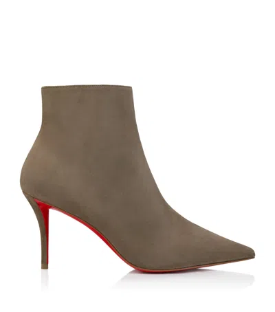 Christian Louboutin Miss Z Booty 80 Suede Boots In Green