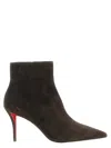 Christian Louboutin Miss Z 80 Suede Ankle Boots In Brown