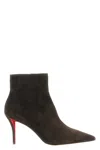 Christian Louboutin Miss Z 80 Suede Ankle Boots In Brown