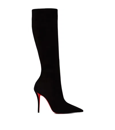 Christian Louboutin Miss Z Botta Suede Knee-high Boots 80 In Black