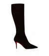 Christian Louboutin Miss Z Botta Suede Knee-high Boots 80 In Black