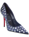 Christian Louboutin Miss Z Boum Boum Mirror 100 Satin Pump In Blue