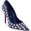 Christian Louboutin Miss Z Boum Boum Satin Pumps 100 In Blue