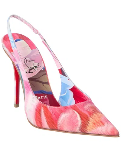 Christian Louboutin Miss Z Canvas Slingback Pump In Multi