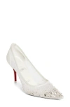 Christian Louboutin Miss Z Crystal Beaded Mesh Pump In Version Ivory