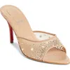 Christian Louboutin Miss Z Crystal Embellished Mesh Pointed Toe Sandal In Multi