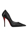 Christian Louboutin Miss Z Degrastrass Perla Mesh Nylon Pumps With Rhinestones In Black