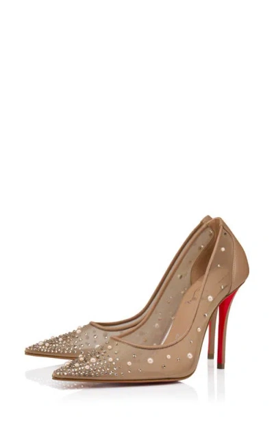 Christian Louboutin Miss Z Degrastrass Pointed Toe Pump In Neutral