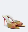 Christian Louboutin Miss Z 100 Crystal-embellished Satin Mules In Multi