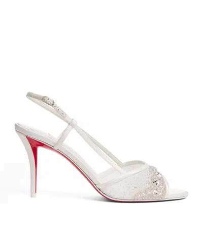 CHRISTIAN LOUBOUTIN MISS Z EMBELLISHED SLINGBACK SANDALS 80