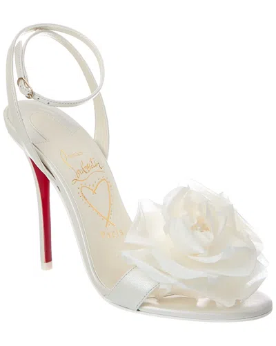 Christian Louboutin Miss Z Flora 100 Leather Sandal In White