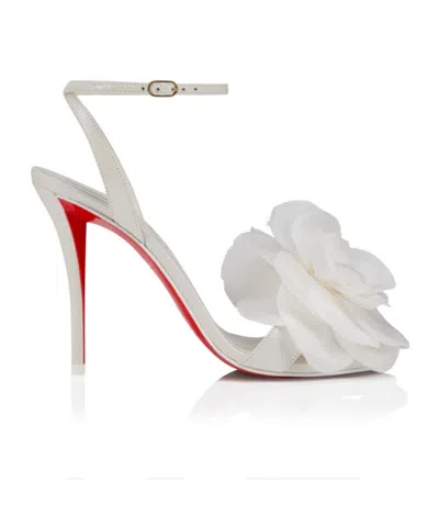 Christian Louboutin Miss Z Flora 100 Mm Strappy Sandals In White