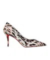Christian Louboutin Miss Z Gigi 80 Leopard-print Patent-leather Point-toe Pumps In Multi-color