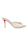 Christian Louboutin Miss Z Laminated Nappa Leather Mules 80 In Neutral