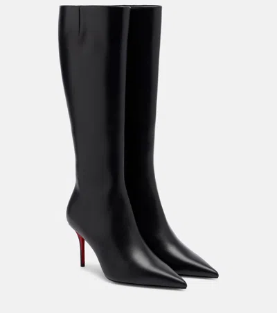 Christian Louboutin Miss Z Leather Knee-high Boots In Black