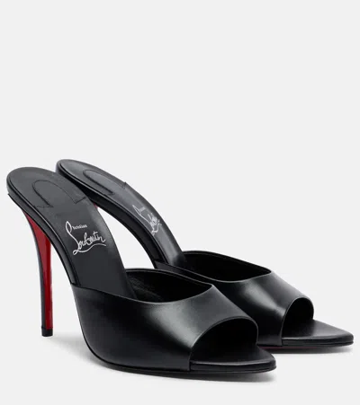 Christian Louboutin Miss Z Leather Mules In Black