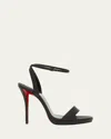 Christian Louboutin Miss Z Leather Red Sole Ankle-strap Sandals In Black