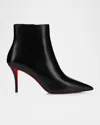 Christian Louboutin So Kate Leather Red Sole Booties In Black