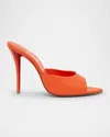Christian Louboutin Miss Z Leather Red Sole Mule Sandals In Orange