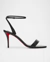Christian Louboutin Miss Z Leather Red Sole Ankle-strap Sandals In Black