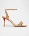 Christian Louboutin Miss Z Leather Red Sole Sandals In Pink