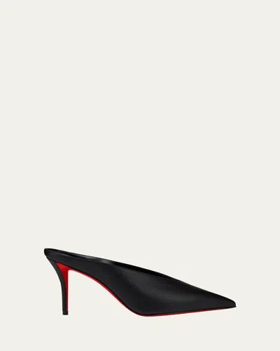 Christian Louboutin Miss Z Leather Red Sole Stiletto Mules