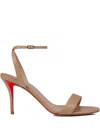 Christian Louboutin Womens Nude Loubigirl 100 Leather Heeled Sandals In Brown