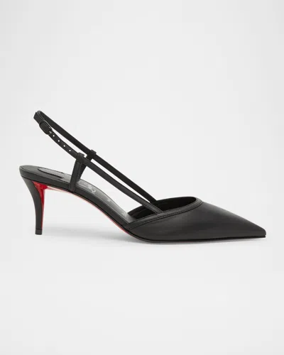 Christian Louboutin Miss Z Leather Slingback Red Sole Pumps