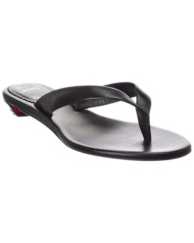 Christian Louboutin Miss Z Leather Thong Sandal In Black