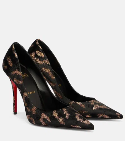 Christian Louboutin Miss Z Leopard-print Velvet Pumps In Black