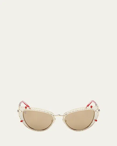 CHRISTIAN LOUBOUTIN MISS Z METAL CAT-EYE SUNGLASSES