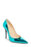 Christian Louboutin Miss Z Metallic Leather Pump In Iceberg