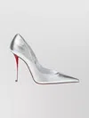 Christian Louboutin Miss Z Metallic Pointed Toe Pumps In Silver