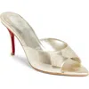 Christian Louboutin Miss Z Metallic Pointed Toe Sandal In Gold