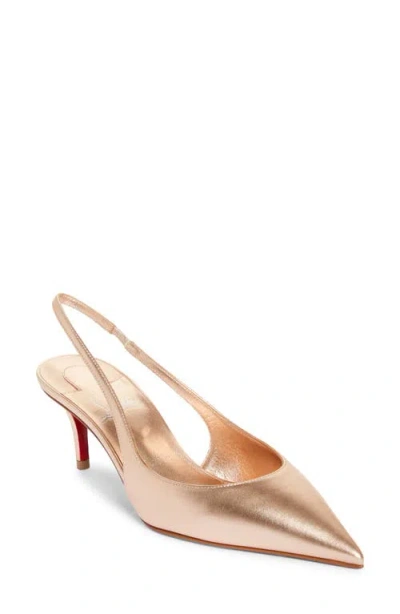 Christian Louboutin Miss Z Metallic Pointed Toe Slingback Pump In Multi