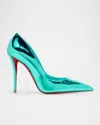 Christian Louboutin Miss Z Metallic Leather Pump In Blue