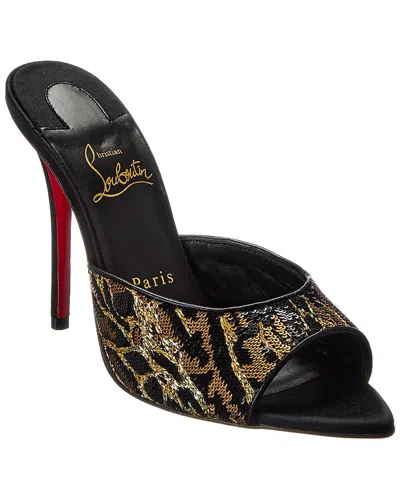 CHRISTIAN LOUBOUTIN CHRISTIAN LOUBOUTIN MISS Z OCELOT 100 SATIN MULE